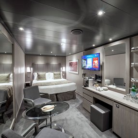 Come aboard the undefined and discover one of 79 cabin categories on a total of 14 decks that can accommodate 5877 passengers. Choose your dream cabin and feel at home on board the undefined!