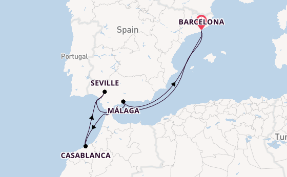 Western Mediterranean from Australia with the Mariner of the Seas