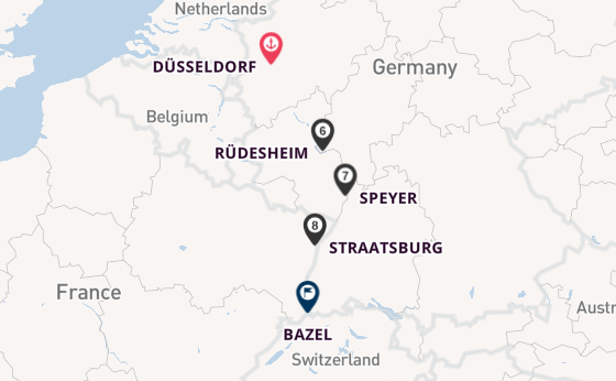 Rijn vanaf Düsseldorf, Duitsland met de VIVA MOMENTS