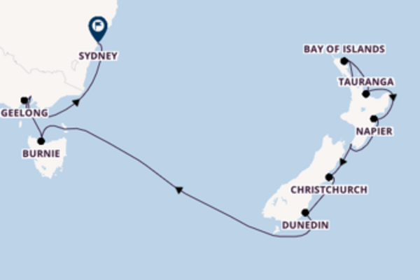 Geniet van een 15-daagse cruise naar Sydney