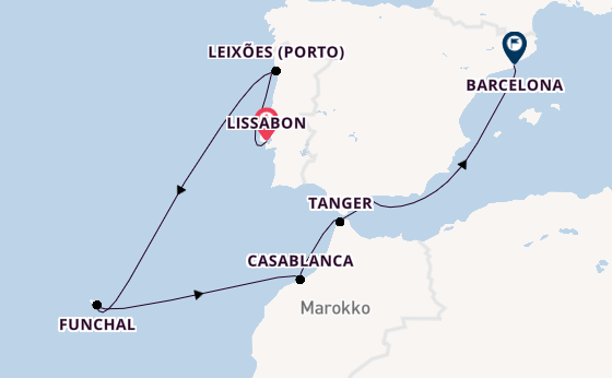 Portugal ab Lissabon, Portugal auf der Mariner of the Seas