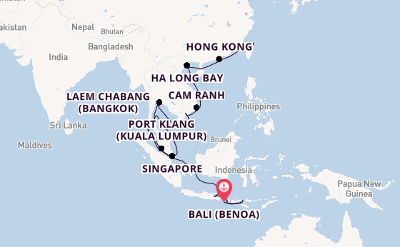 Southeast Asia from Bali (Benoa), Indonesia with the Seven Seas Explorer