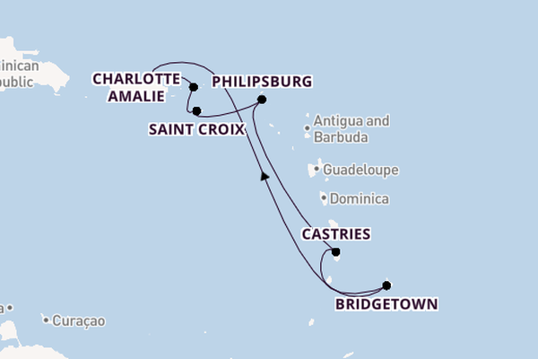 Caribbean from San Juan, Puerto Rico with the Rhapsody of the Seas