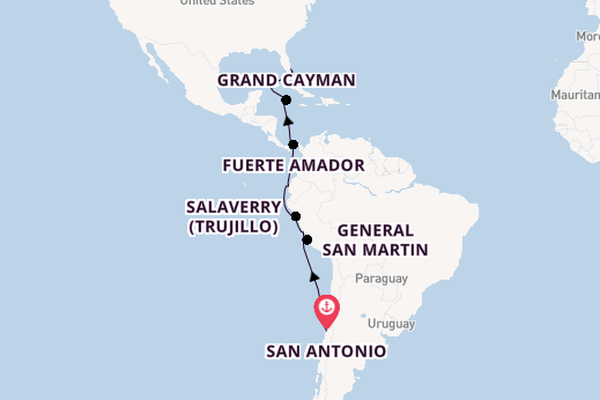 South America from San Antonio, Chile with the Oosterdam