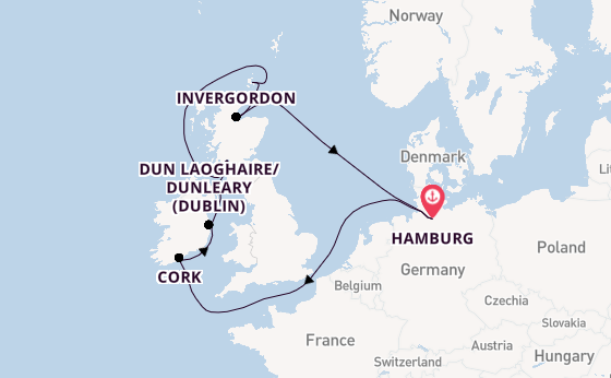 British Isles from Hamburg, Germany with the MSC Preziosa