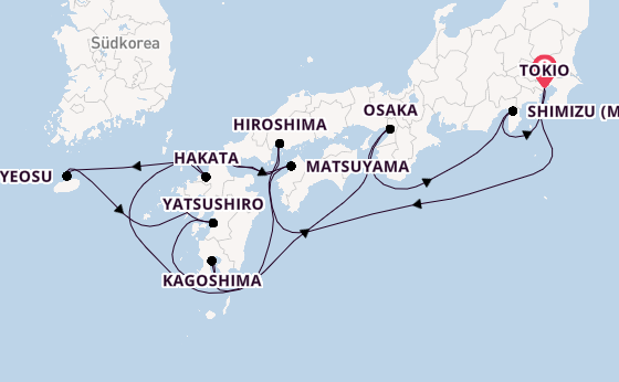 Japan ab Tokio, Japan auf der Seabourn Encore