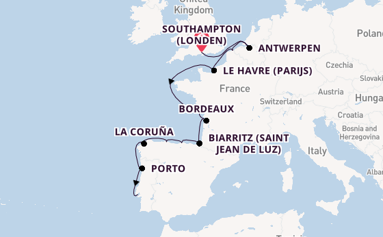 Portugal vanaf Southampton (Londen), Engeland met de Seven Seas Voyager