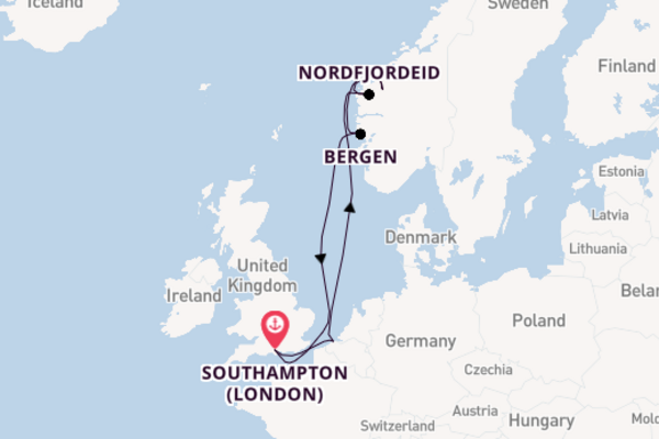 Norway from Southampton (London), England, United Kingdom with the Celebrity Apex