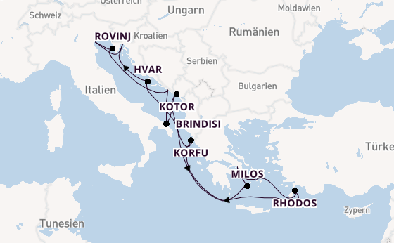 Östliches Mittelmeer ab Piräus (Athen), Griechenland auf der EXPLORA II