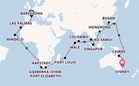 Südostasien ab Sydney auf der Costa Deliziosa