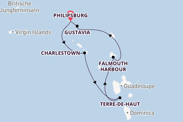 Karibik ab Philipsburg, St. Maarten auf der Star Flyer