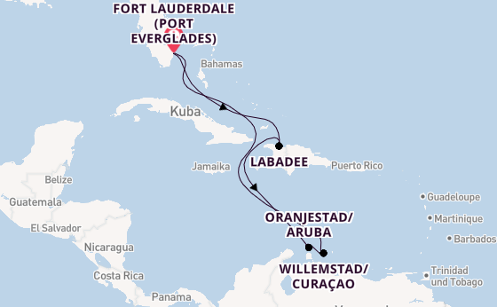 Karibik ab Fort Lauderdale (Port Everglades), USA auf der Adventure of the Seas