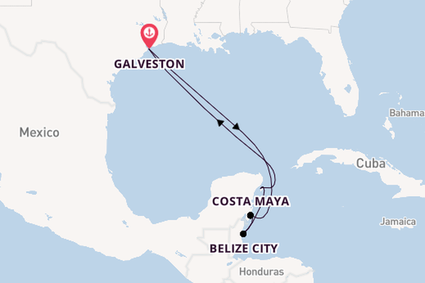 Western Caribbean from Galveston, Texas, USA with the Carnival Dream