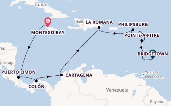 Caribbean vanaf Montego Bay met AIDAbella