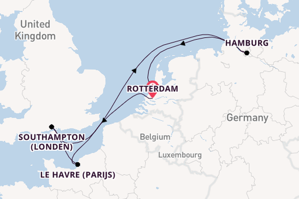 Engeland vanaf Rotterdam, Nederland met de MSC Preziosa