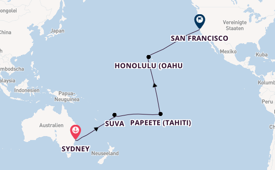 Transpazifik ab Sydney auf der Carnival Luminosa