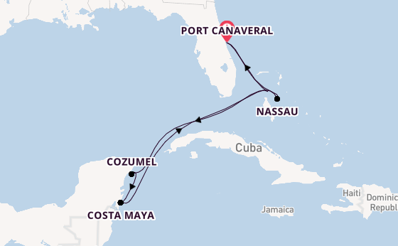 Orlando Highlights & Bahamian & Mexican  Shores