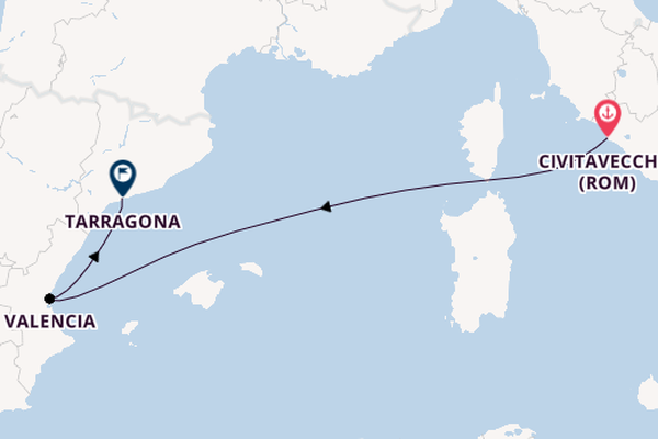 Westliches Mittelmeer ab Civitavecchia (Rom), Italien auf der MSC Sinfonia