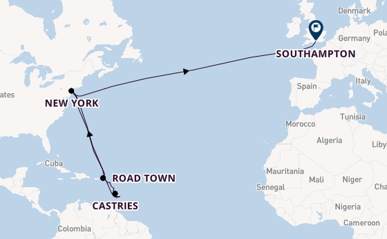 Transatlantic from New York, USA with the Queen Mary 2