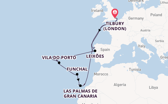 Majestic voyage from Tilbury (London) with Ambassador Cruise Line