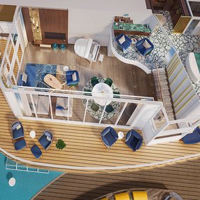 Come aboard the undefined and discover one of 216 cabin categories on a total of 18 decks that can accommodate 7514 passengers. Choose your dream cabin and feel at home on board the undefined!