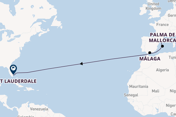 trans-Atlantisch vanaf Barcelona, Spanje met de Legend of the Seas