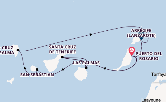 Kanarische Inseln ab Puerto del Rosario, Fuerteventura, Spanien auf AIDAstella