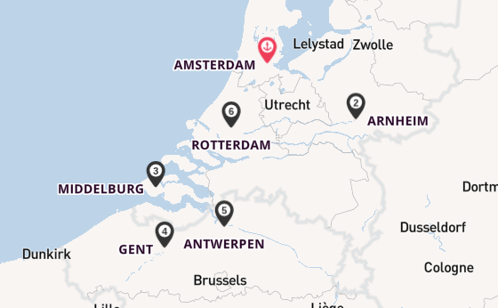 Benelux ab Amsterdam, Niederlande auf der Amadeus Brilliant
