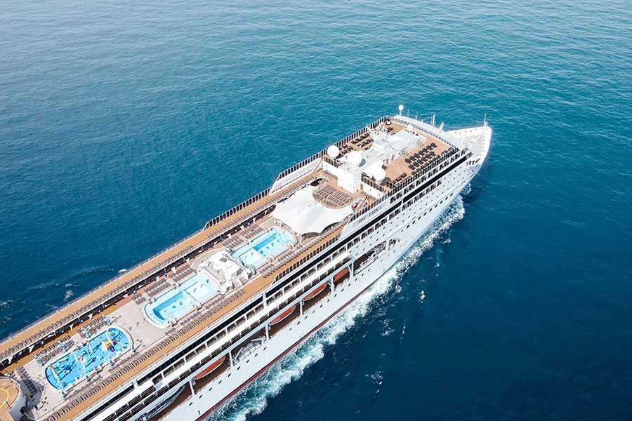at sea