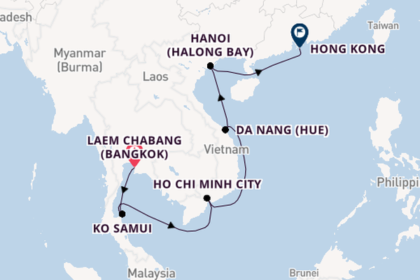South East Asia from Laem Chabang (Bangkok), Thailand with the Luminara