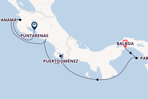 Midden-Amerika vanaf Balboa, Panama met de Sea Cloud Spirit