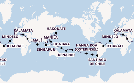 Weltreise ab Hamburg auf der VASCO DA GAMA