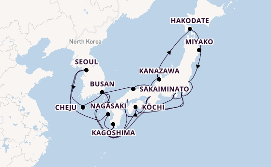 East Asia from Tokyo, Japan with the Noordam