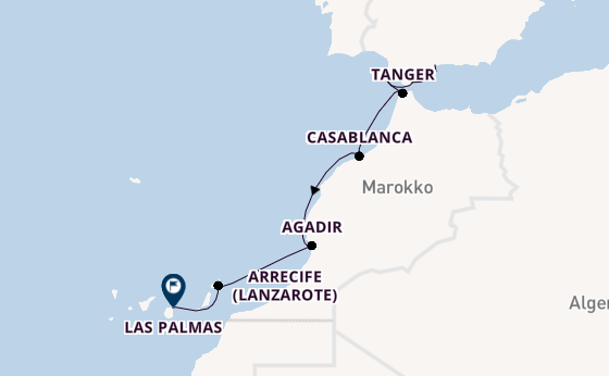 Nordafrika ab Málaga, Spanien auf der SEA CLOUD II