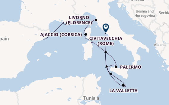 Westelijke Middellandse Zee vanaf Barcelona, Spanje met de Marina