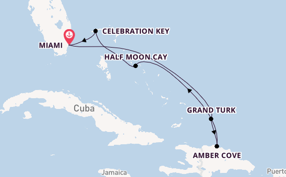 Caribbean vanaf Miami, Verenigde Staten met de Carnival Celebration