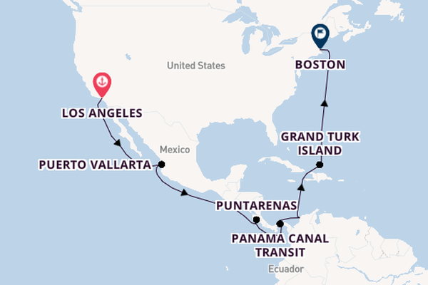 Central America from Los Angeles, California, USA with the Celebrity Summit