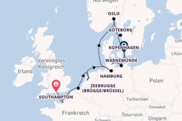 Kreuzfahrt mit Norwegian Star von Southampton nach Kopenhagen