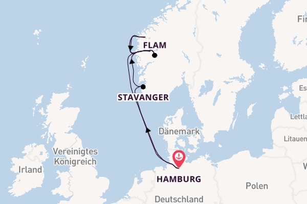 Norwegen ab Hamburg auf der Costa Favolosa