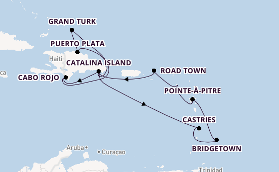 Caribbean vanaf La Romana, Dominicaanse Republiek met de Costa Fascinosa