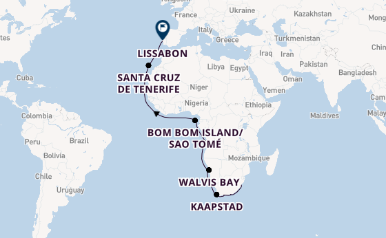 Afrika vanaf Durban, Zuid-Afrika met de VASCO DA GAMA