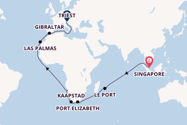 Zuidelijk Afrika vanaf Singapore, Singapore met de Mein Schiff 6