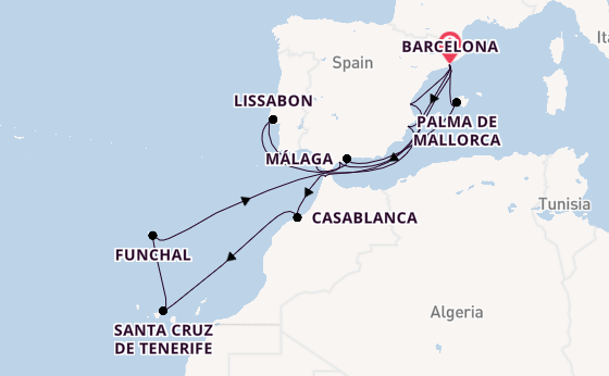 Westelijke Middellandse Zee vanaf Barcelona, Spanje met de EXPLORA II