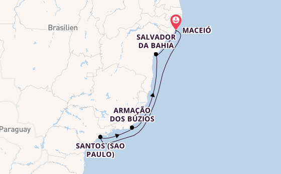 Brasilien ab Maceió, Brasilien auf der MSC Virtuosa