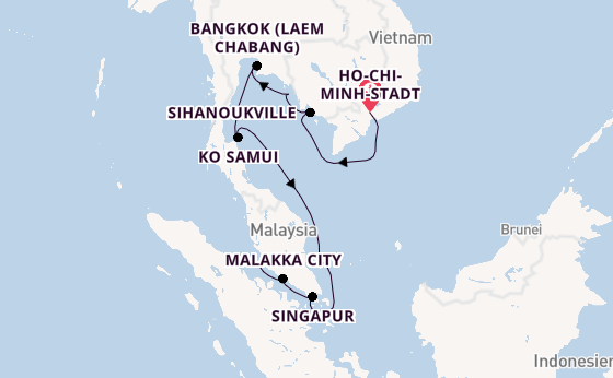 Südostasien ab Ho-Chi-Minh-Stadt, Vietnam auf der EUROPA