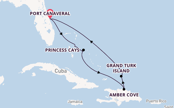 Caribbean from Port Canaveral, Florida, USA with the Caribbean Princess