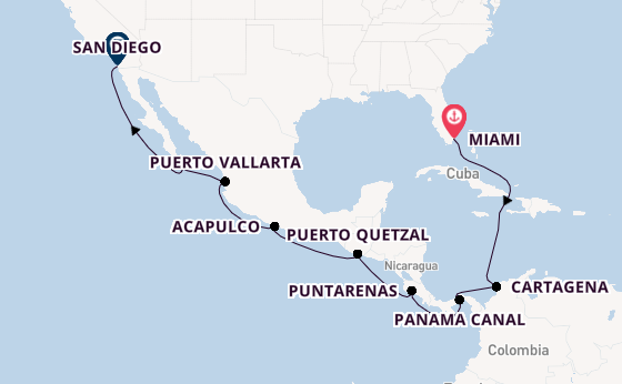 Central America from Miami, Florida, USA with the Norwegian Star