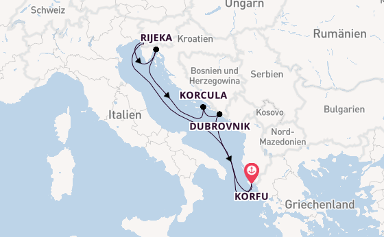 Östliches Mittelmeer ab Korfu, Griechenland auf AIDAblu