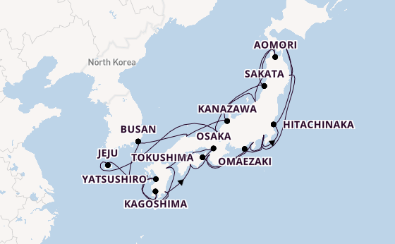 Japan vanaf Tokio, Japan met de Diamond Princess