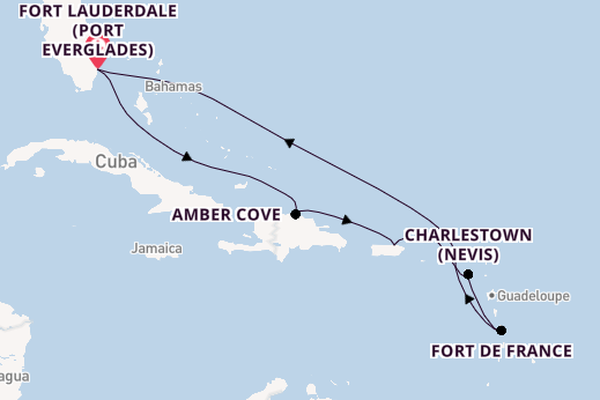 Caribbean from Fort Lauderdale (Port Everglades), Florida, USA with the Enchanted Princess